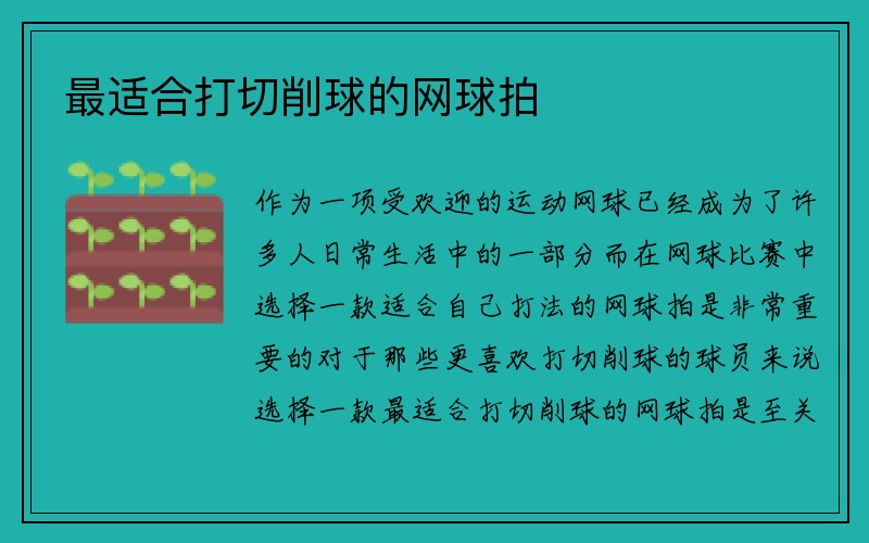 最适合打切削球的网球拍